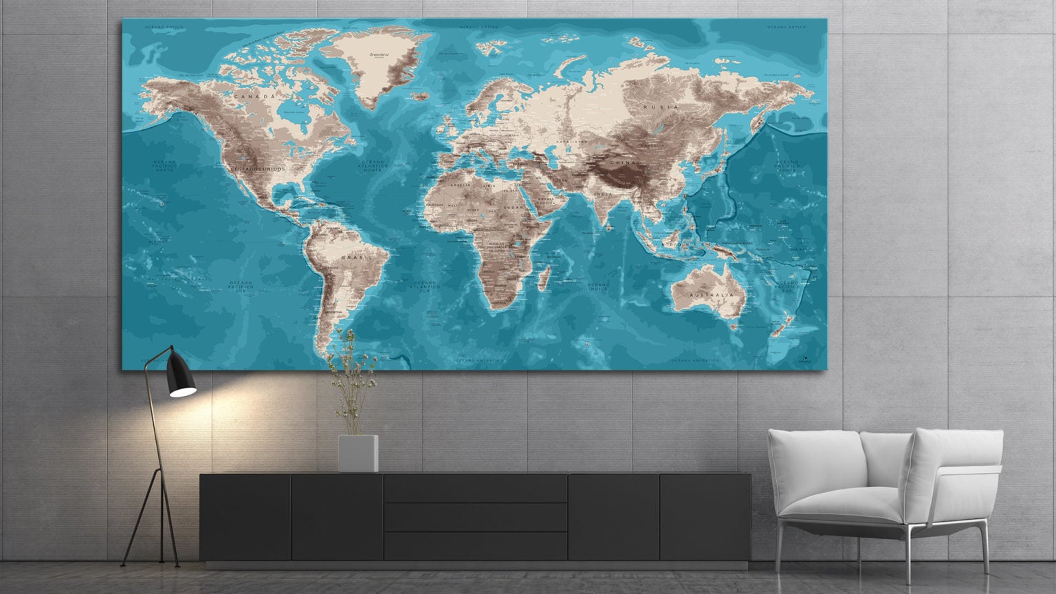 Planisferio Mural Mapamundi Decorativo Obsequio Compra