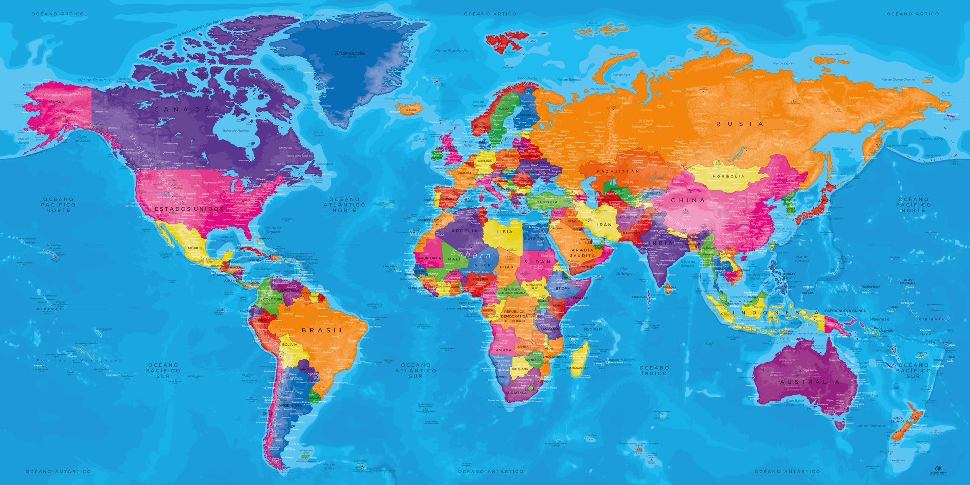 Cuadro Mapa Mundial - Manarola