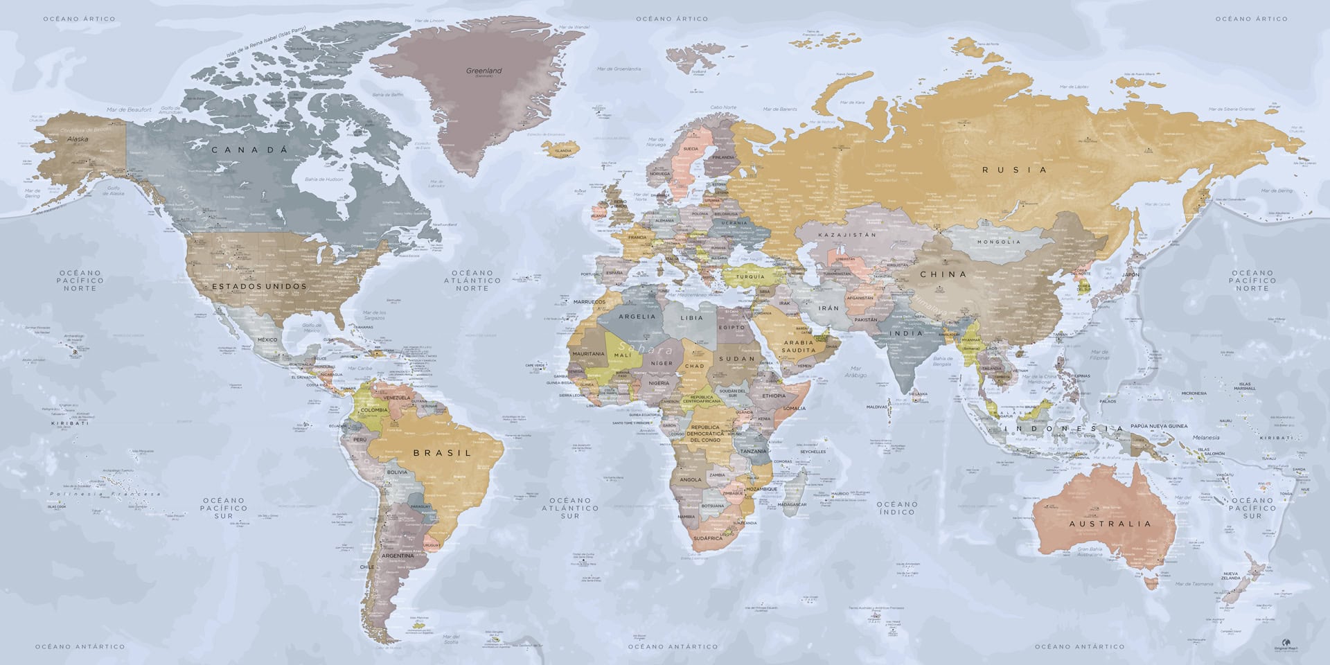 ⇒ Mapa Mundial Mural - Mapa del Mundo - Obsequiar - Comprar