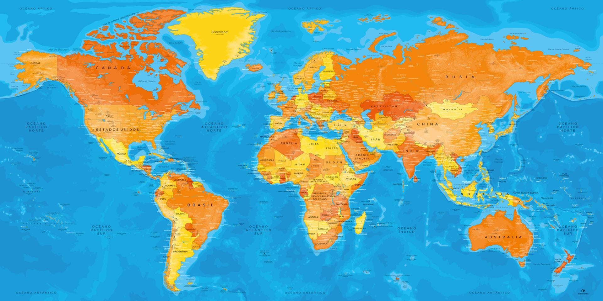 Cuadro de Mapa Mundial– Cuadro de Mapamundi